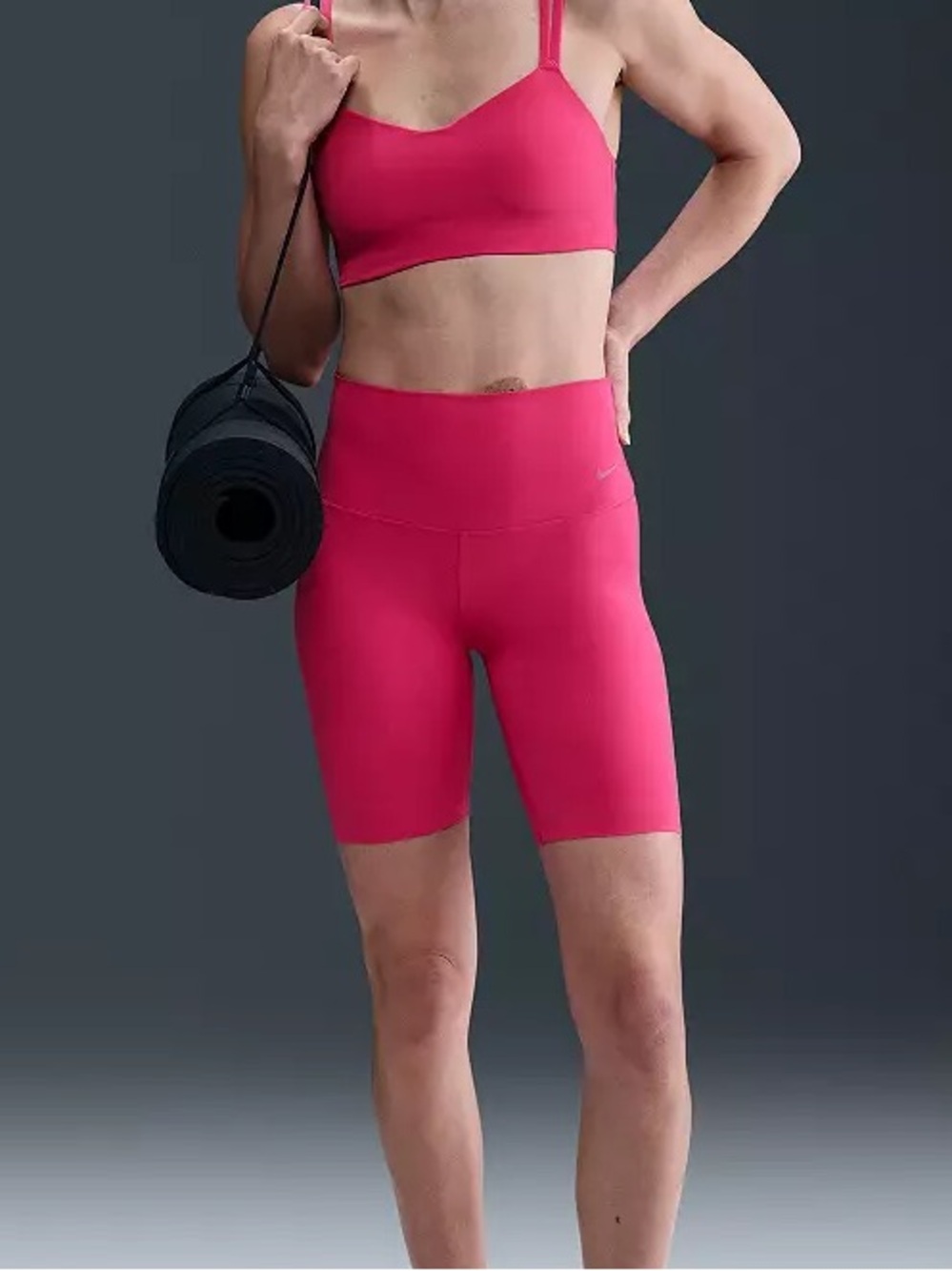 NWT Nike Zenvy Gentle-Support High-Waisted 8" Biker Shorts | Rush Pink | Size M